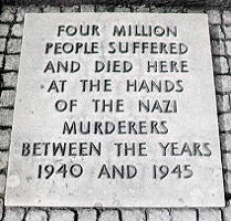 Auschwitz stone plaque 4 million